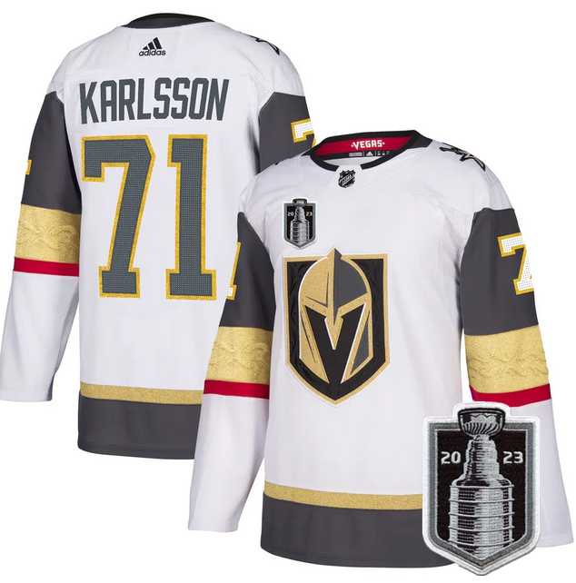 Men%27s Vegas Golden Knights #71 William Karlsson White 2023 Stanley Cup Final Stitched Jersey Dzhi->vegas golden knights->NHL Jersey